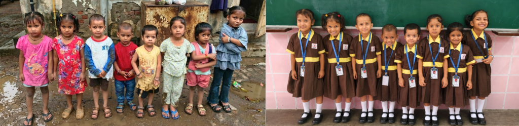 Before and after admission of Pre-Primary students
