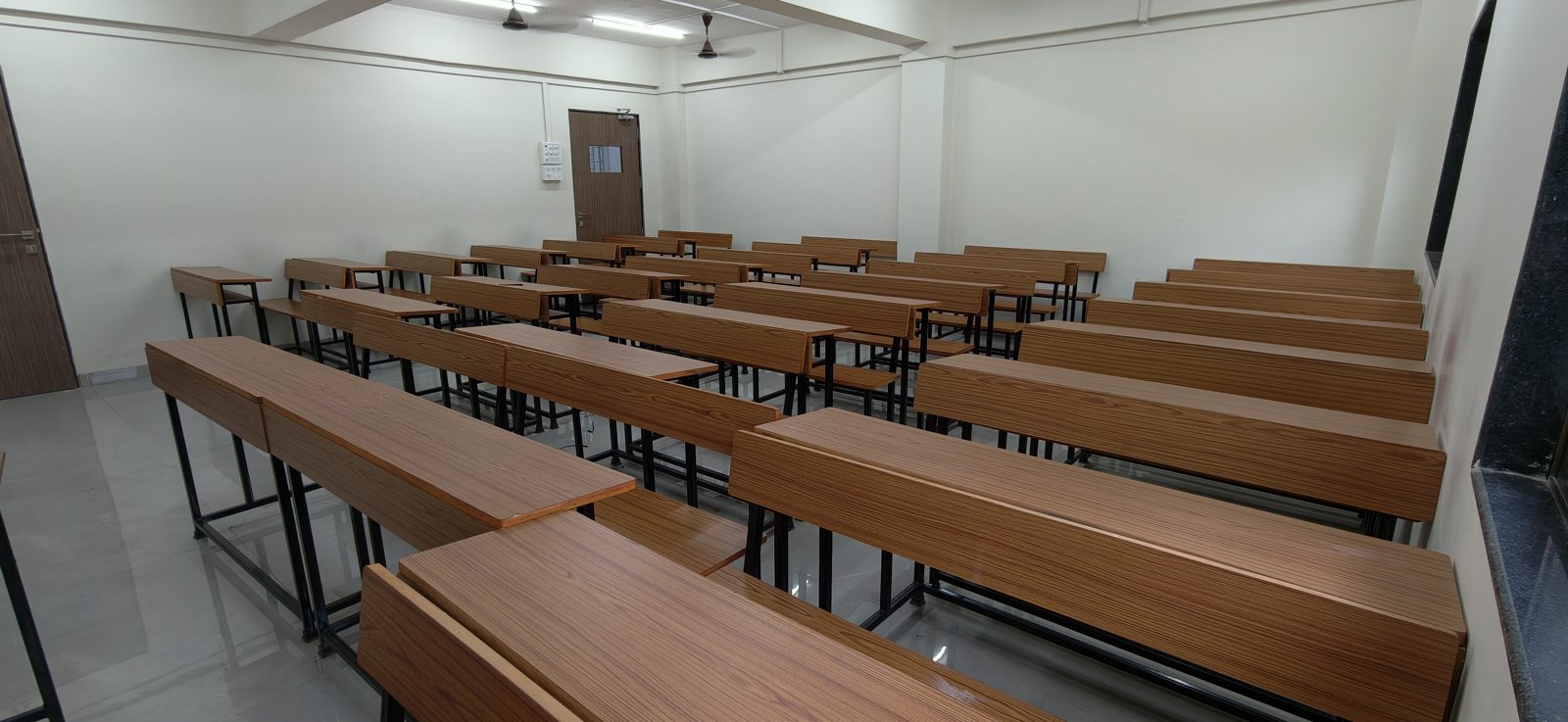 Classroom desks and benches